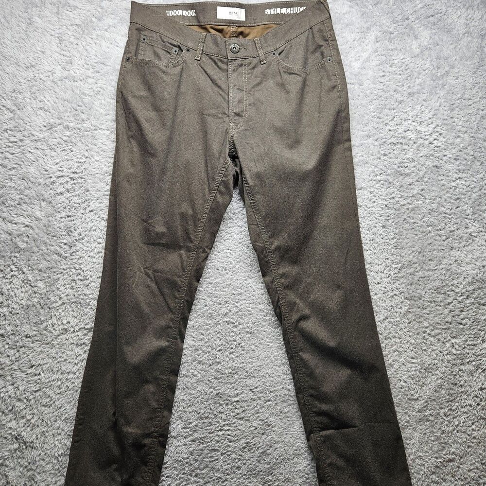Brax Mens Brown Chuck Pants Size 33x34 Preppy Classic Casual